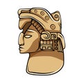 Aztec statue head. Ethnic totem.